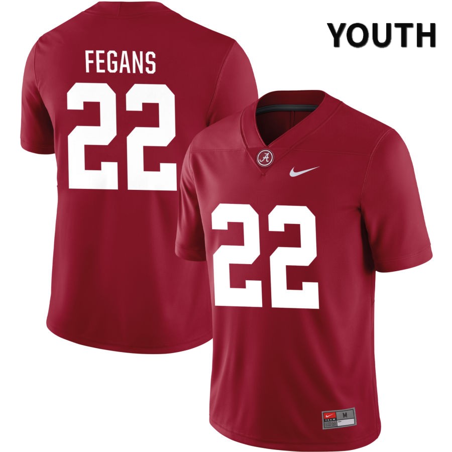 Alabama Crimson Tide Youth Tre'Quon Fegans #22 NIL Crimson 2022 NCAA Authentic Stitched College Football Jersey IV16I47WK